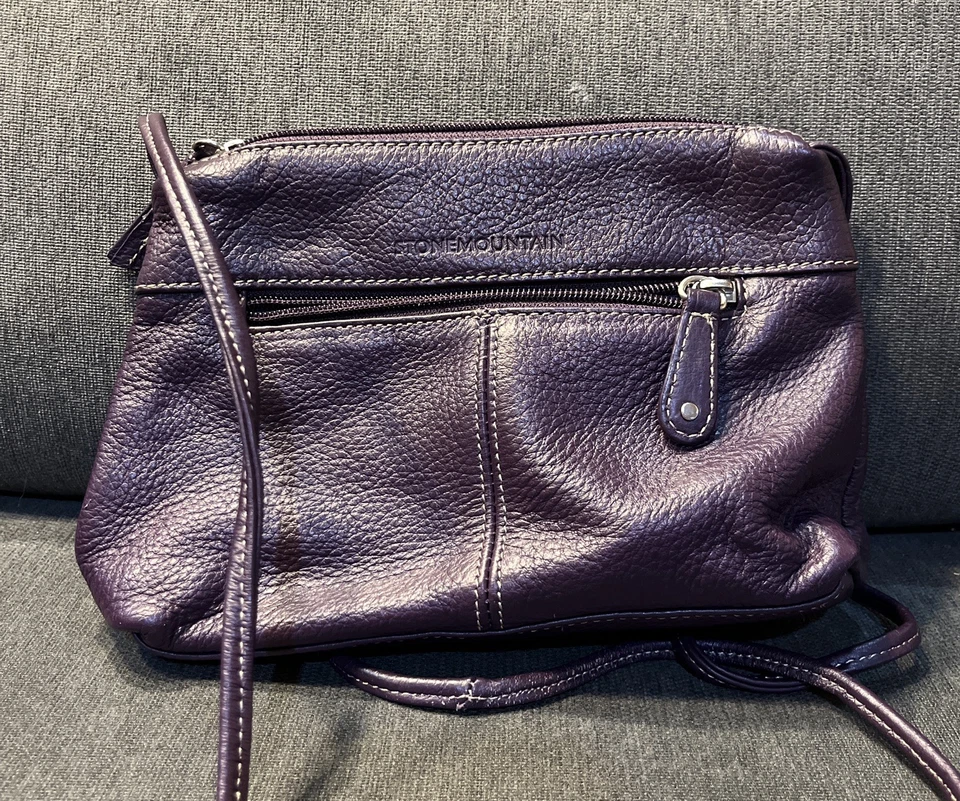Stone Mountain Purple Pebbled Leather Crossbody Bag - Image 2 of 4