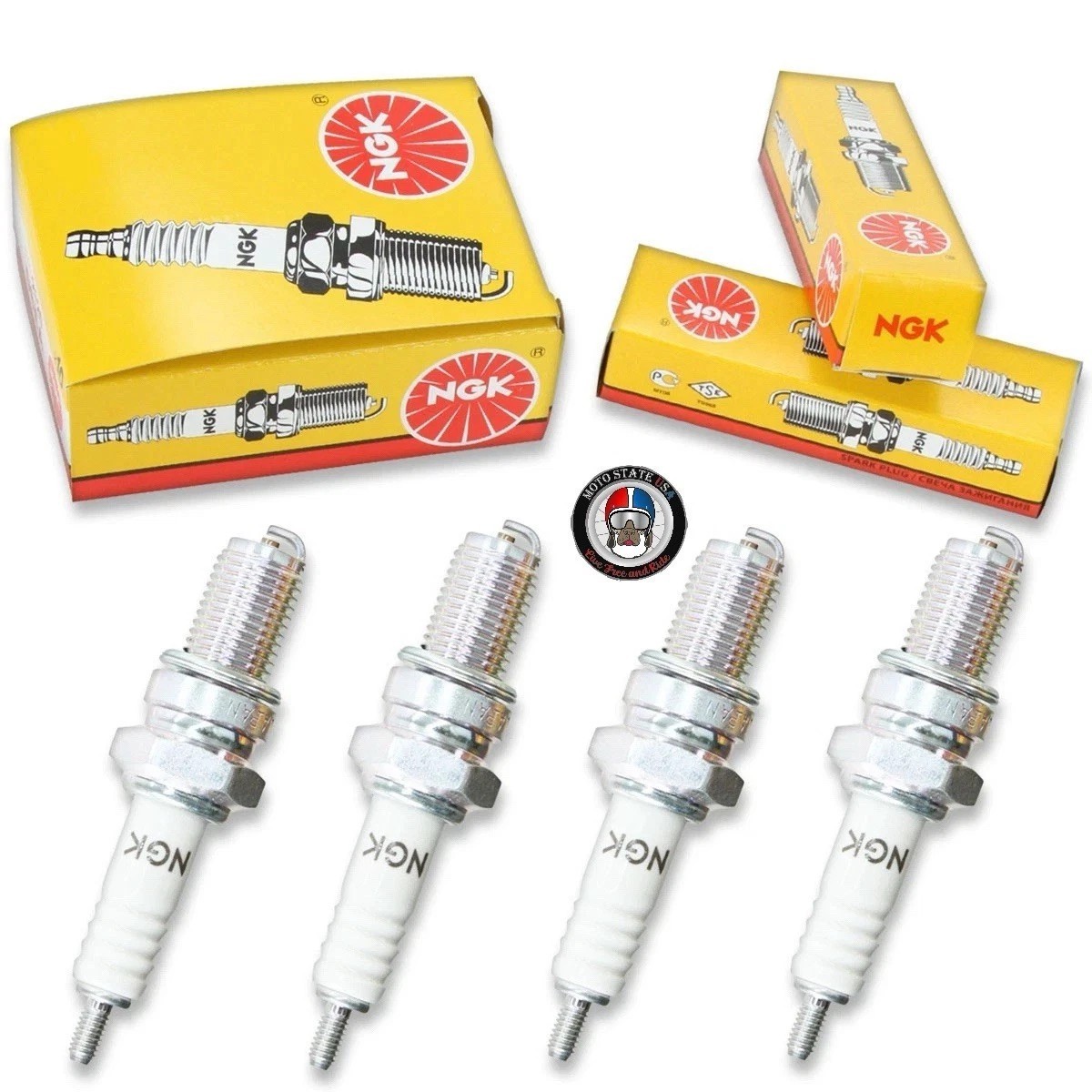 4x NGK Spark Plugs BKR5E/F6TC For Yamaha V Star 1100/Virago 500 700 750 1100