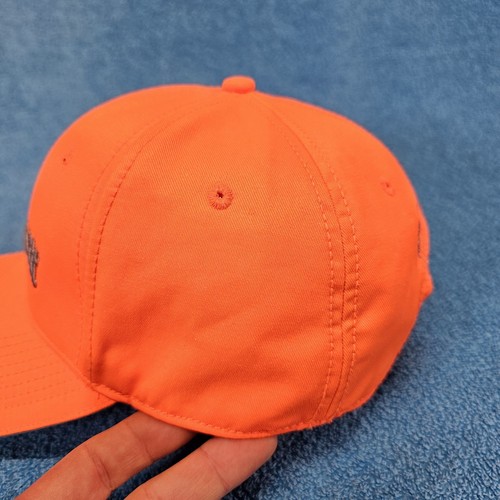 Vintage Carhartt Hat Blaze Orange Baseball Cap Bar Logo Hunting Strapback OSFM - Picture 12 of 20