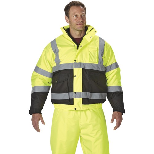 Utility Pro Men's Class 3 High Visibility 3-in-1 Bomber Jacket with Teflon - Picture 12 of 13