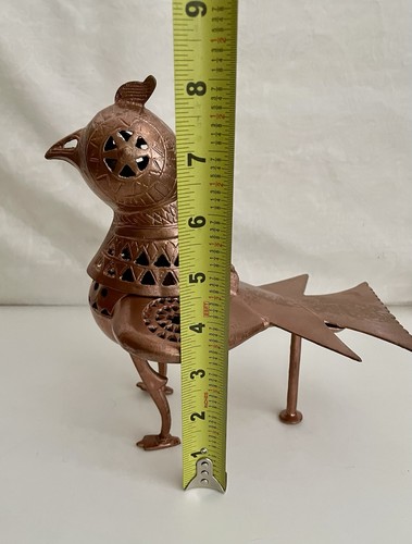 Vintage Incense Burner 8” Boho Big Bird Chicken Quail Hen Statue Bronze-Color - Picture 8 of 8
