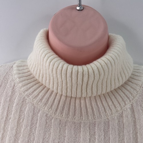 Mango Ribbed Knit Turtleneck Gilet, Wool-Mix, Size XXL, Cream, RRP £32.99 - Picture 5 of 17