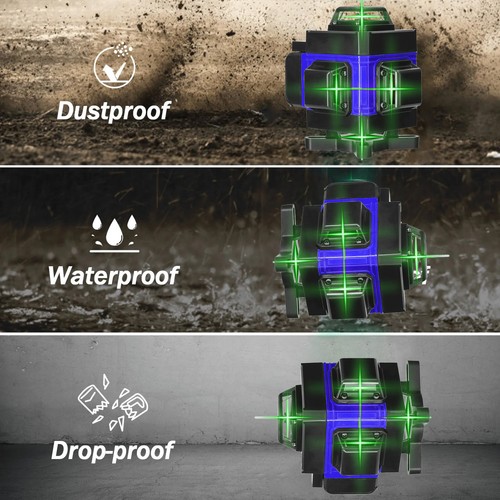16 Line Laser Level 4D 360° Grad Wasserwaage Selbstnivellierend Kreuzlinienlaser - Bild 7 von 9