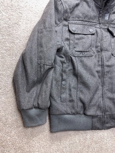 Sportier 1957 Coat Men's XL Gray Fleece X-Large Pockets Full Zip Lined Short - Picture 4 of 13
