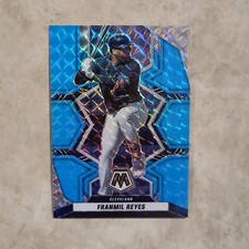Franmil Reyes 2022 Panini Mosaic Baseball Blue Fluorescent 03/15 #76 Guardians 