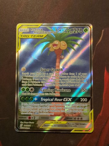 Rowlet & Alolan Exeggutor GX (Alternate Full Art) 215/236  - Picture 1 of 17