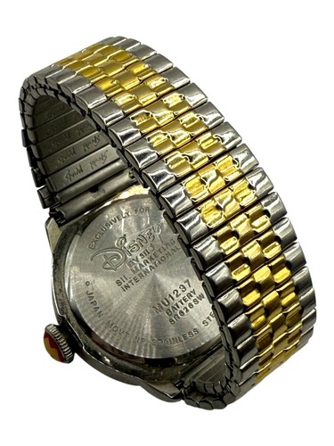 Disney Seiko SII Mickey Mouse Watch Men’s New Battery Adjustable Two Tone Band - Picture 5 of 8