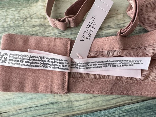 VICTORIA'S SECRET VERY SEXY LOW CUT DEMI BLING RHINESTONE BRA SZ 40DDD BEIGE NWT - Picture 12 of 12