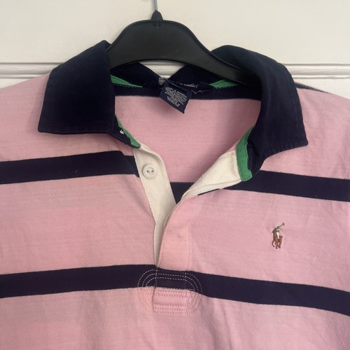 Ralph Lauren Navy & Pink Girls Long Sleeved Striped Top Size XL (16) - Picture 4 of 13