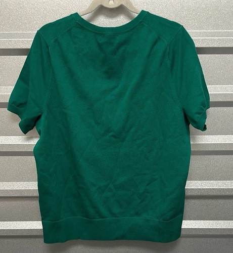 Camisa Suéter Lands' End Para Mujer Verde Esmeralda Manga Corta Talla 1X Clásica Top - Imagen 5 de 7