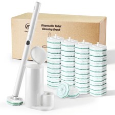 Disposable Toilet Brush with 42 Wand Refills, Wall Mounted Toilet Brush and H...