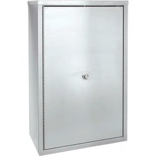 Stainless Narcotic Cabinet, Double Door, Ambi-Top, 2 Shelves, 11"W x 4"D x 15"H