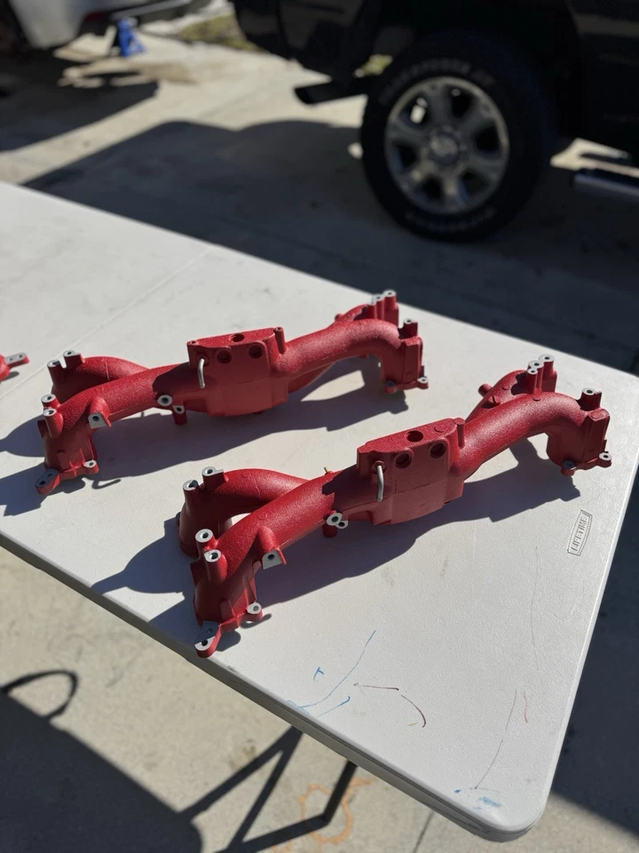 02-05 SUBARU WRX COLECTOR DE ADMISIÓN DBC ACELERADOR CUERPO RECUBIERTO DE POLVO ARRUGAS ROJO Foto 4 de 4