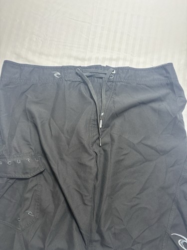 Men's RIP CURL Overthrow Board Shorts Black Cargo with Comb Laced Size 36 - Picture 6 of 13