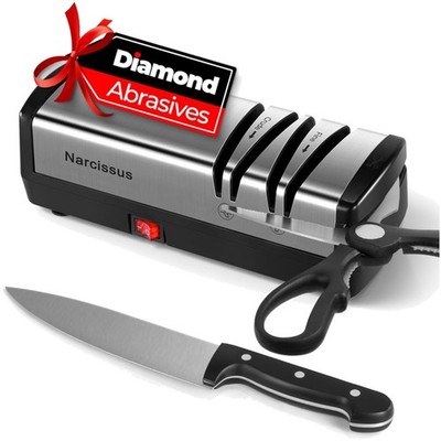 Knife Sharpener, Diamond Abrasives Electric Knife Sharpener for Stainless Ste...