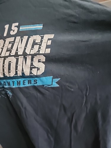 Carolina Panthers Shirt Mens 2XL Bluek 2015 Champions NFL Majestic - Picture 5 of 6