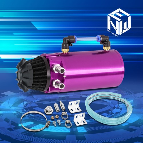 Aluminum Oil Catch Can Reservoir Tank w/Breather Filter Baffled Purple 140ml - Bild 1 von 8