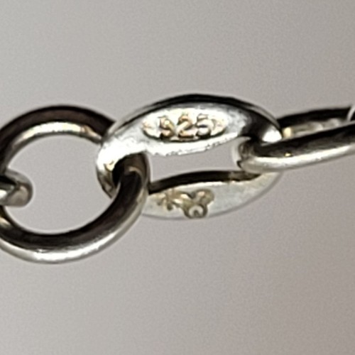 VTG Sterling Mini Puffy Heart Link Wishbone Choker Necklace 925 Maker Mark Stamp - Picture 4 of 10