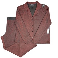 BCBG Max Azria Red Shimmer Lounge Set Womens Large Pajama Matching Set
