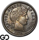 1899 Barber Dime, Nice Color Toner, BU++