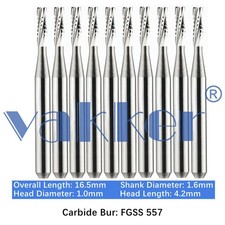 10-100pcs FG SS 557 Dental Carbide Bur Short Shank Friction Grip Drill Bits
