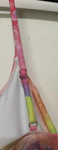 Lingerie Semi-Sheer Split Top Woman Plus Size 2X Pastel Flowers Adjustable Strap - Picture 8 of 11