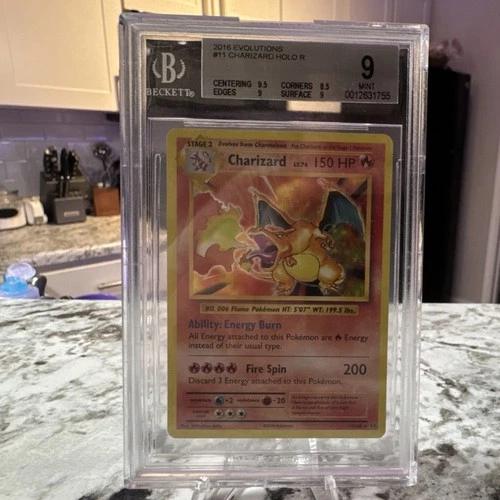 Pokemon - 2016 Evolutions Charizard Beckett 9 Mint #11 Holo Rare
