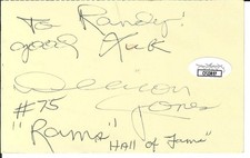 Deceased Los Angeles Rams Hall of Fame Great Deacon Jones Autograph W/JSA COA