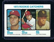 1973 Topps #613 Rookie Catchers Boone, Jutze, Ivie, High Number, VG-EX!