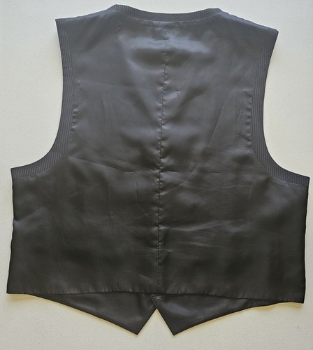 Mens Blue Pronto Uomo Vest Pocket Embroidery Size XXL Black White Thin Lined - Picture 2 of 6