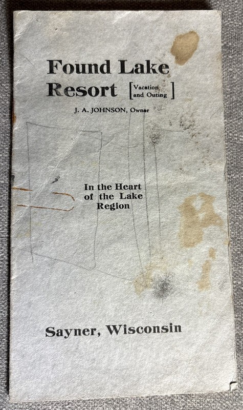 Sayner WI Found Lake Resort Advertising Brochure Guide 25.00 Per Week Vilas Cty
