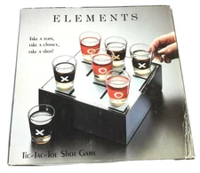 Elements Tic Tac Toe Shot Glasses Game With Glass Board 8 Glasses Free Shipping