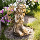 Northlight 14.5IN Inspirational Sitting Angel Cross Outdoor Patio Garden Statue