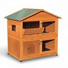 Kleintierstall Hasenstall mit Heuraufe & extra großen Schubladen, teilisoliert