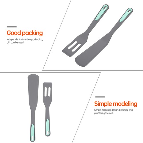 2 Pcs Stir Fry Spatula Fried Egg Steak for Pancakes Frying Shovels - Picture 12 of 12