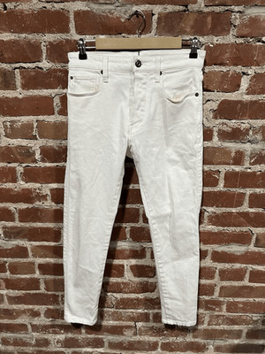 G Star Raw Slim Mens White Denim Pants Size 28x30 Skinny Stretch