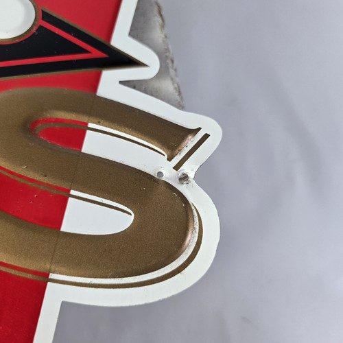 "SIGNO DE CERVEZA CLYDESDALE de metal Budweiser de colección 30,5""x24"" lata de caballo 1992 en relieve RARO" - Imagen 7 de 14