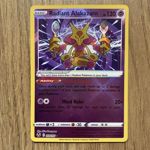 Radiant Alakazam 059/159 Ultra Rare Silver Tempest Holo NM