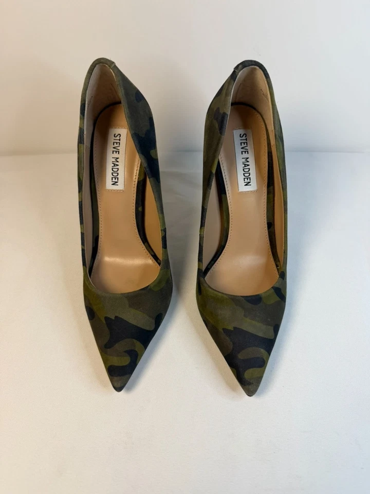 Steve Madden Vala camuflaje mujer talla 7 gamuza tacón alto tacón de aguja Foto 2 de 4