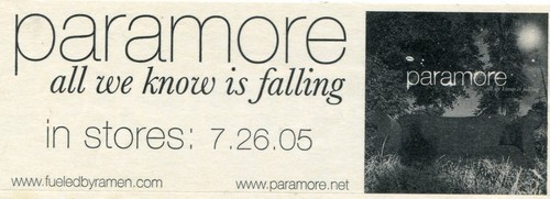 Paramore All We Know is Falling Promo Sticker 2x5.5" - Picture 2 of 2