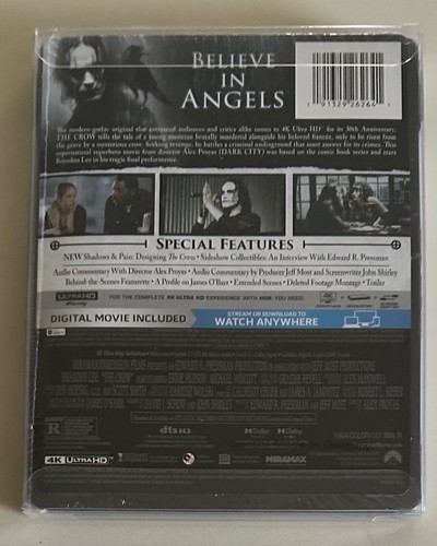 STEELBOOK - The Crow (4K UHD + BLU-RAY) Walmart Exclusive - NEW BRANDON LEE - Picture 2 of 2