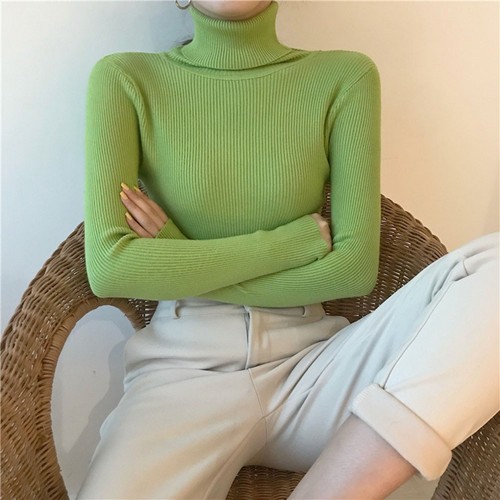 Elegant Women's Knitted Turtleneck Sweater Soft Casual Style for Autumn Days - Picture 9 of 25