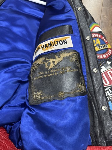 GRAIL Jeff Hamilton jacket Jeff Gordon 1998 NASCAR DuPont Lambskin Jacket Sz L - Picture 12 of 16