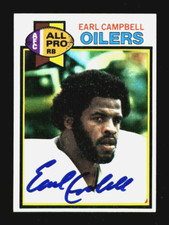 1979 TOPPS #390 EARL CAMPBELL NM+ RC PERFECTLY AUTOGRAPHED VINTAGE FULLY SIGNED 