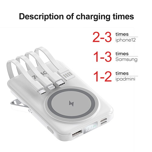 50000mAh Wireless Magnetische Powerbank 22.5W Schnell Ladegerät für iPhone Handy - Zdjęcie 35 z 75