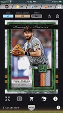 Topps Bunt 2020 *digital Card* MUSEUM COLLECTION GREEN RELIC EVAN LONGORIA