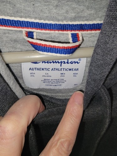 NWT Champion Men's Big & Tall Charcoal Fleece Pullover Hoodie, Size 2XL - Picture 3 of 6