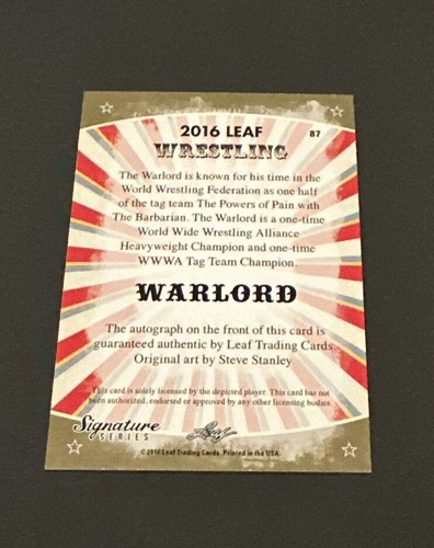 2016 LEAF WRESTLING SIGNATURE SERIES WARLORD GREEN AUTO SP #’d 1/25! - Picture 4 of 8