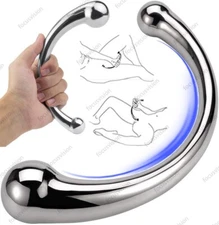 Stainless Steel Anal Dildo Butt Plug G Spot Prostate Wand Massage Stimulate Hook