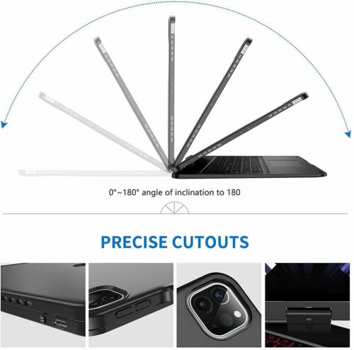 Keyboard Case For Apple iPad 5-9th Air 1-5 Pro 12.9" With Backlit 360° Rotating - Picture 4 of 53